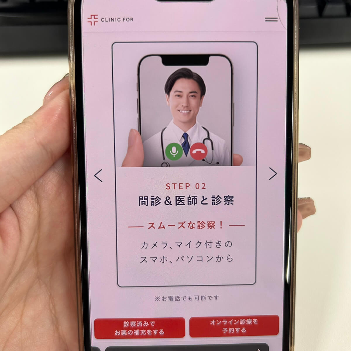 クリニックフォアの医師との診察を説明した図